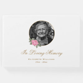 Elegantes Foto zur Beerdigung der Rosenblüte Gästebuch