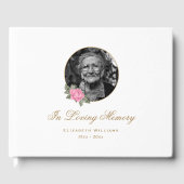 Elegantes Foto zur Beerdigung der Rosenblüte Gästebuch (Vorderseite)