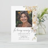 Elegantes Foto zur Beerdigung des Gedächtnisses Einladung (Stehend Vorderseite)