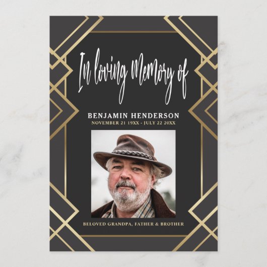 Elegantes Foto zur Beerdigung des Gedächtnisses Programm (Vorderseite)