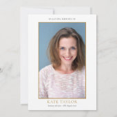 Elegantes Foto zur Beerdigung des Lebens Einladung (Rückseite)