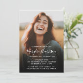 Elegantes Foto zur Beerdigung des Lebens Einladung (Stehend Vorderseite)