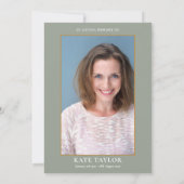 Elegantes Foto zur Beerdigung des Lebens Einladung (Rückseite)