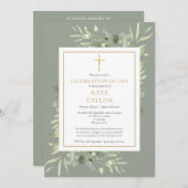 Elegantes Foto zur Beerdigung des Lebens Einladung (Vorne/Hinten)