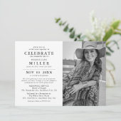 Elegantes Foto zur Beerdigung des Lebens Einladung (Stehend Vorderseite)