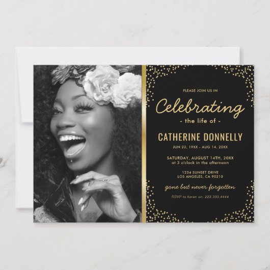 Elegantes Foto zur Beerdigung Einladung (Vorderseite)