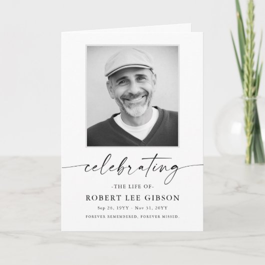 Elegantes Foto zur Beerdigung Programm (Vorderseite)