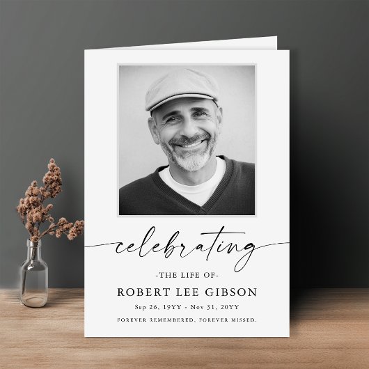 Elegantes Foto zur Beerdigung Programm