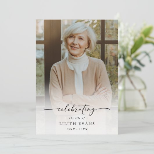 Elegantes Foto zur Beerdigung Programm (Stehend Vorderseite)