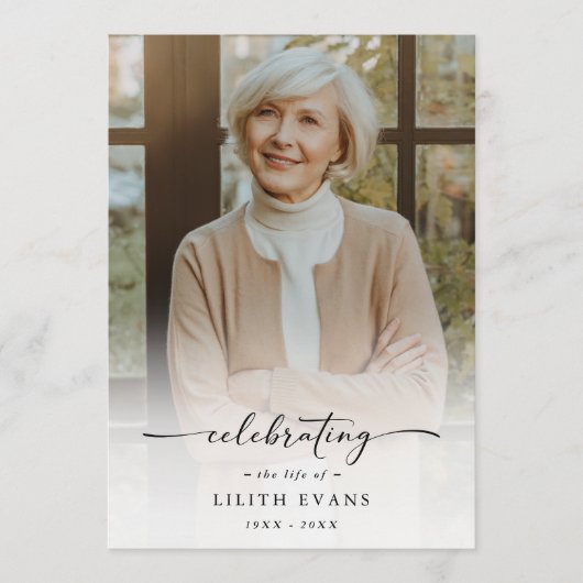 Elegantes Foto zur Beerdigung Programm (Vorderseite)