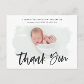 Elegantes Foto zur Geburtsankündigung vielen Dank Ankündigungspostkarte (Vorderseite)