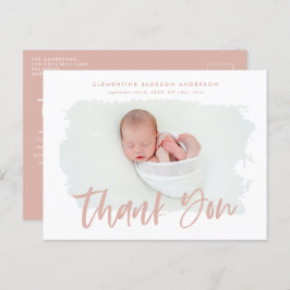 Elegantes Foto zur Geburtsankündigung vielen Dank Ankündigungspostkarte