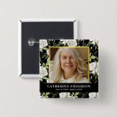 Elegantes Foto zur Gedächtnisbeerdigung Button (Vorne & Hinten)