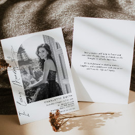 Elegantes Foto zur Gedächtnisbeerdigung Einladung