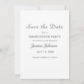 Elegantes Foto zur Minimalistischen Graduation Save The Date (Rückseite)