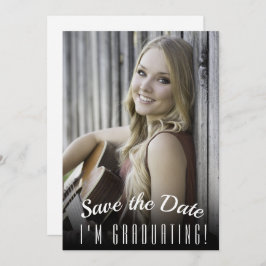 Elegantes Foto zur Minimalistischen Graduation Save The Date