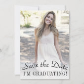 Elegantes Foto zur Minimalistischen Graduation Save The Date (Vorderseite)