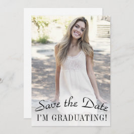 Elegantes Foto zur Minimalistischen Graduation Save The Date