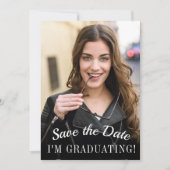 Elegantes Foto zur Minimalistischen Graduation Save The Date (Vorderseite)