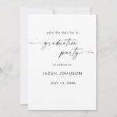 Elegantes Foto zur Minimalistischen Graduation Save The Date (Rückseite)
