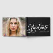 Elegantes Foto zur Schwarz-weißen Graduation Gästebuch (Voll)