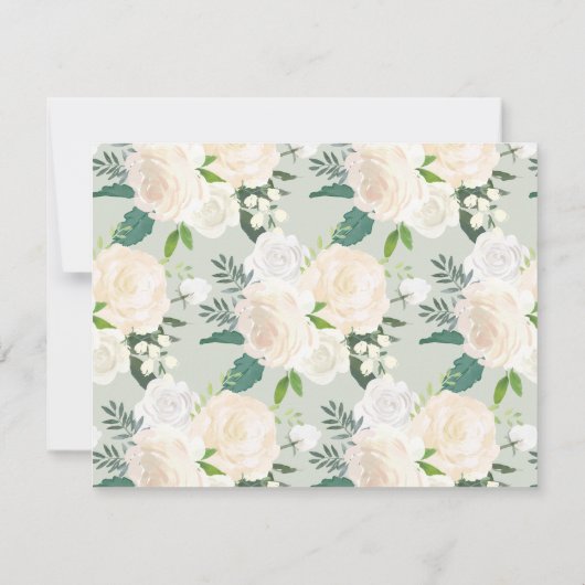 Elegantes Foto zur Taufe des Blumen Dankeskarte (Rückseite)