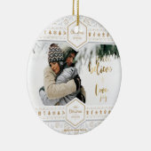 Elegantes Foto zur Weihnachtszeit-Liebe Keramikornament (Rechts)