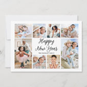 Elegantes FotoCollage Happy New Year Feiertagskarte (Vorderseite)