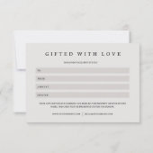 Elegantes Fotografie-Geschenkgutschein (Rückseite)