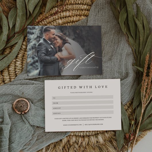 Elegantes Fotografie-Geschenkgutschein