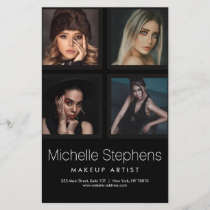Elegantes Fotomaterial Makeup und Frisur Flyer