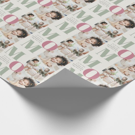 Elegantes Fotomaterial zum Muttertag Geschenkpapier (Ecke)