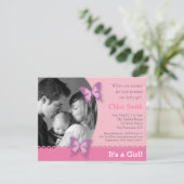 Elegantes Fotoschmetterlings-Babyduschen-Party Einladung (Stehend Vorderseite)