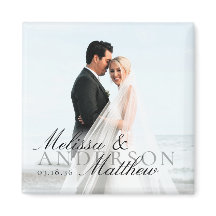 Elegantes Fotoskript-Datumsnamen Hochzeitsgeschenk