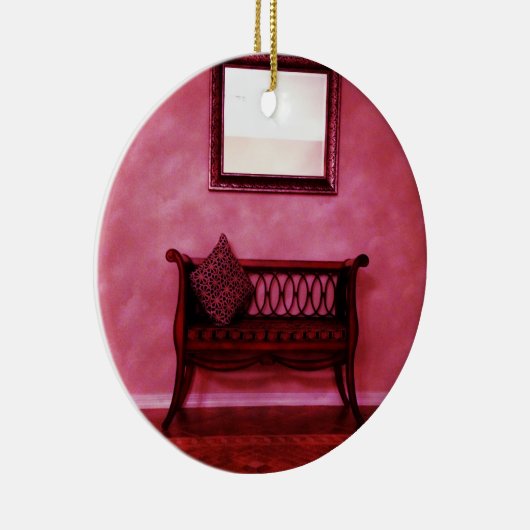 Elegantes Foyer Settee Sitzspiegel Innendesign Keramikornament (Rechts)