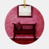 Elegantes Foyer Settee Sitzspiegel Innendesign Keramikornament (Vorne)