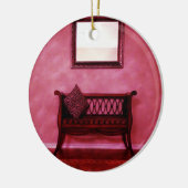 Elegantes Foyer Settee Sitzspiegel Innendesign Keramikornament (Links)