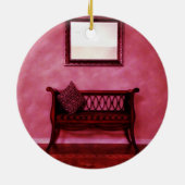 Elegantes Foyer Settee Sitzspiegel Innendesign Keramikornament (Hinten)