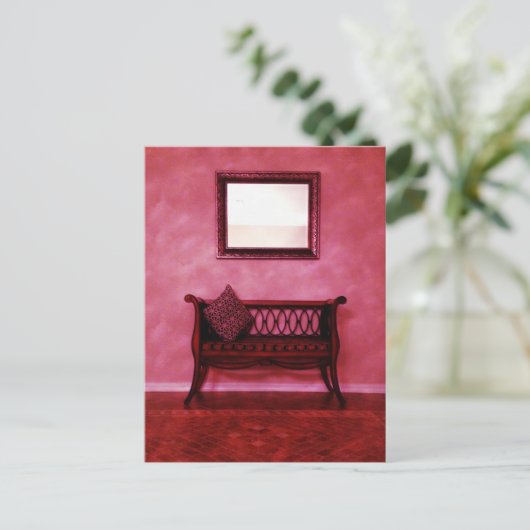 Elegantes Foyer Settee Sitzspiegel Innendesign Postkarte (Stehend Vorderseite)
