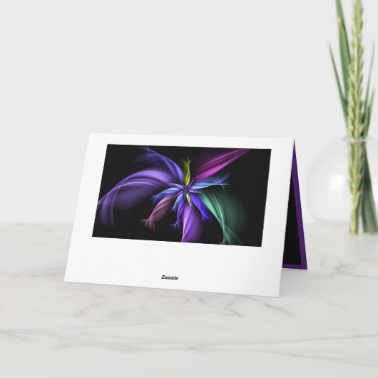Elegantes Fraktal von Lila-schwarz Gelb & Blau Karte (Rückseite)