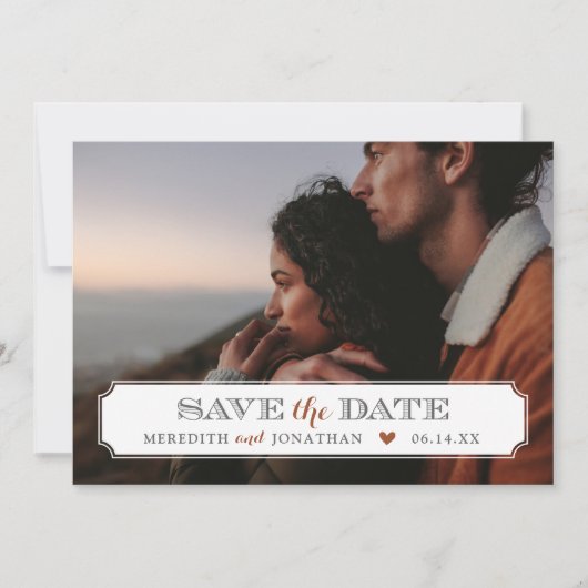 Elegantes Frame-Foto-Overlay Save the Date (Vorderseite)