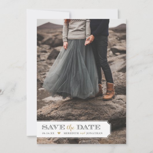 Elegantes Frame-Foto-Overlay Save the Date (Vorderseite)