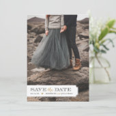 Elegantes Frame-Foto-Overlay Save the Date (Stehend Vorderseite)