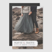 Elegantes Frame-Foto-Overlay Save the Date Magnetkarte (Vorne/Hinten)