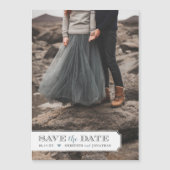 Elegantes Frame-Foto-Overlay Save the Date Magnetkarte (Vorderseite)