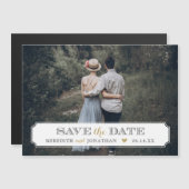 Elegantes Frame-Foto-Overlay Save the Date Magnetkarte (Vorne/Hinten)