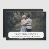 Elegantes Frame-Foto-Overlay Save the Date Magnetkarte (Vorne/Hinten)