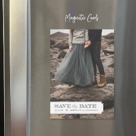 Elegantes Frame-Foto-Overlay Save the Date Magnetkarte