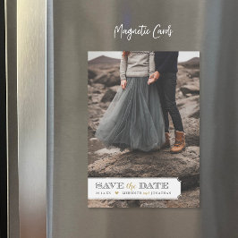 Elegantes Frame-Foto-Overlay Save the Date Magnetkarte