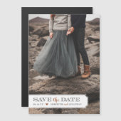Elegantes Frame-Foto-Overlay Save the Date Magnetkarte (Vorne/Hinten)